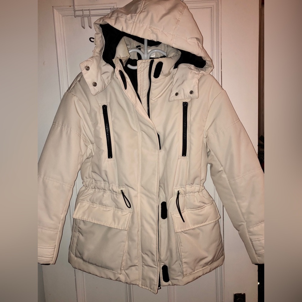 H&M Winter Jacket White/Cream XSmall